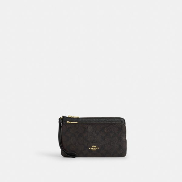 Coach Double Zip Wallet In Signature Canvas