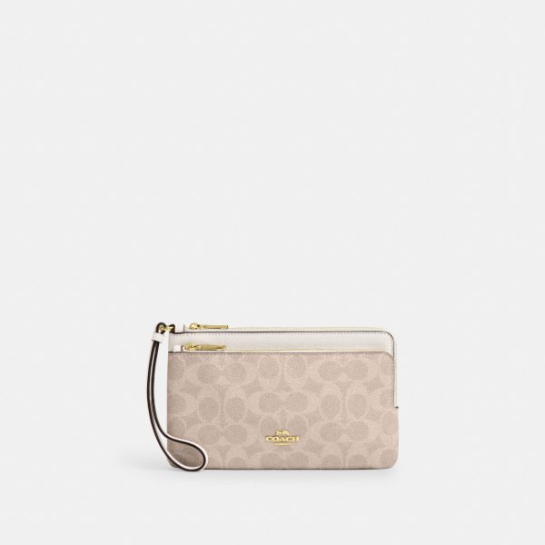 Coach Double Zip Wallet In Signature Canvas
