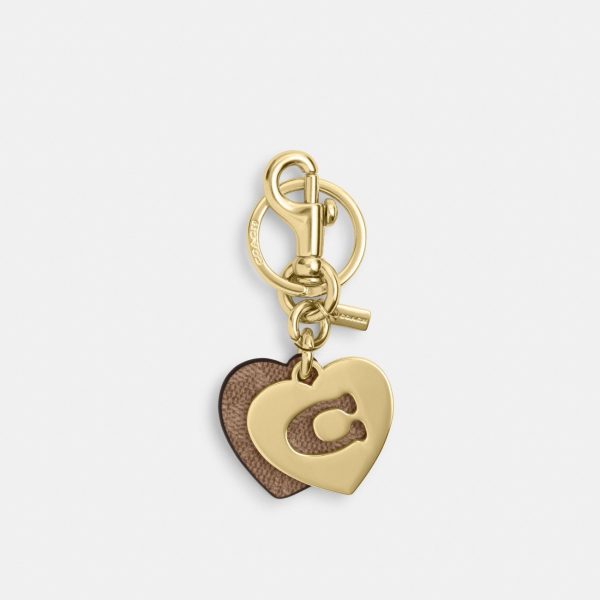 Coach Hearts Key Ring In Signature Canvas