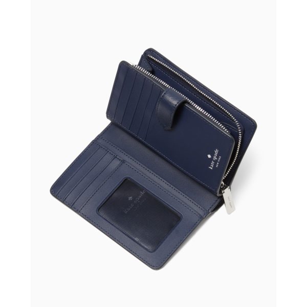Kate Spade Madison Medium Bifold Wallet Parisian Navy - Ready Stock Malaysia