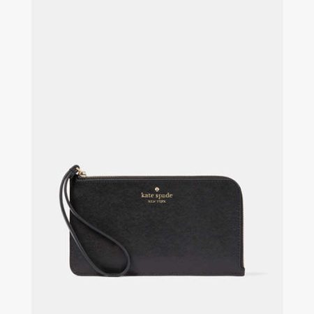 Kate Spade Lucy Medium L-Zip Wristlet Black - Preorder