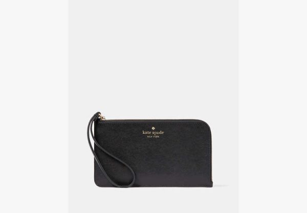 Kate Spade Lucy Medium L-Zip Wristlet Black - Preorder