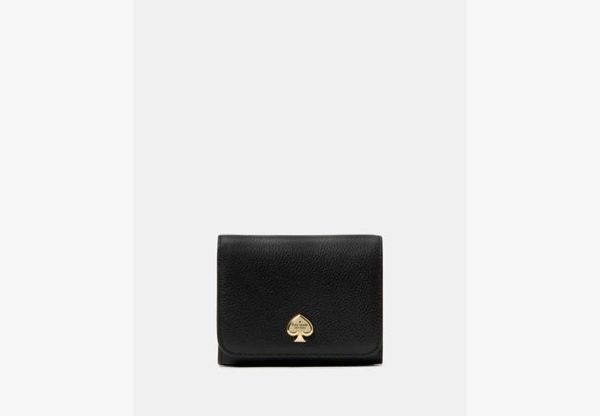 Kate Spade Kayla Small L-Zip Flap Wallet Black - Preorder