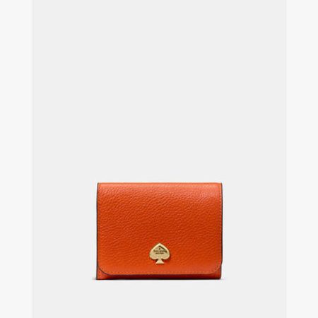 Kate Spade Kayla Small L-Zip Flap Wallet Fiery Orange - Preorder