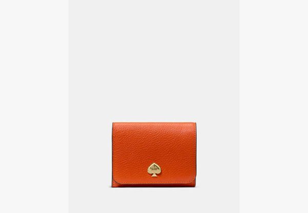 Kate Spade Kayla Small L-Zip Flap Wallet Fiery Orange - Preorder