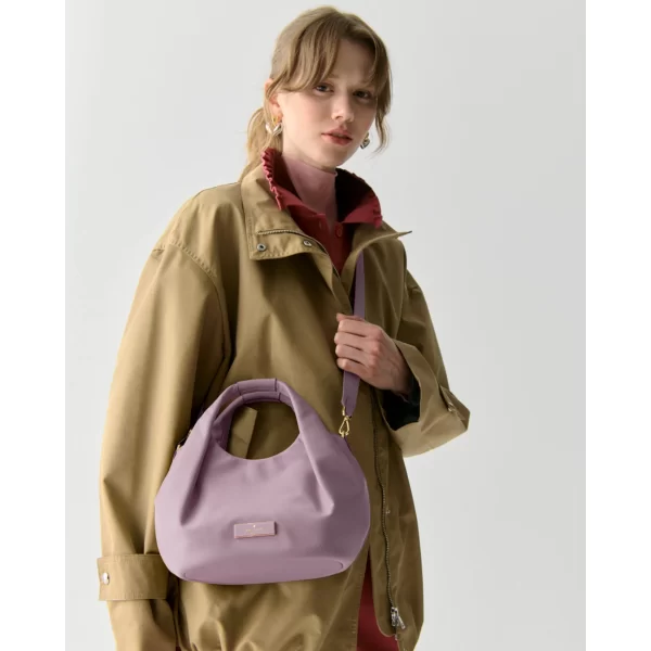 Kate Spade Carter Nylon Small Pleated Crossbody Lavender Smoke - Ready Stock Malaysia