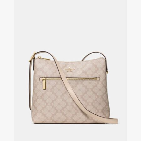 Kate Spade Spade Flower Large Swingpack Crossbody Dark Beige Moon Dust