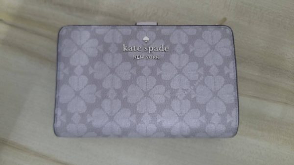 Kate Spade Spade Flower Medium Compact Bifold Wallet Dark Beige