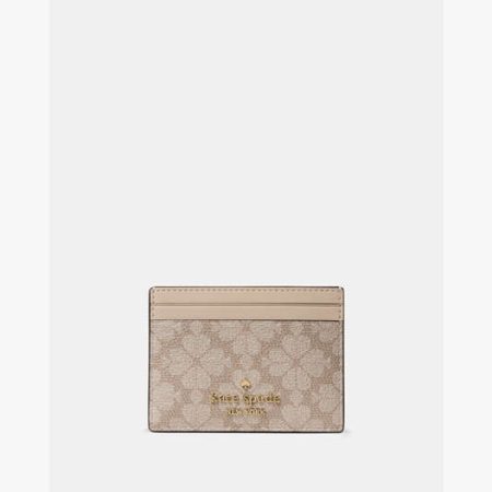 Kate Spade Small Slim Card Holder Dark Beige Multi - Preorder