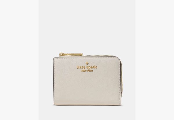 Kate Spade Small L-Zip Wallet Cashew Milk - Preorder