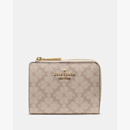 Kate Spade Small L-Zip Wallet Dark Beige Multi - Preorder