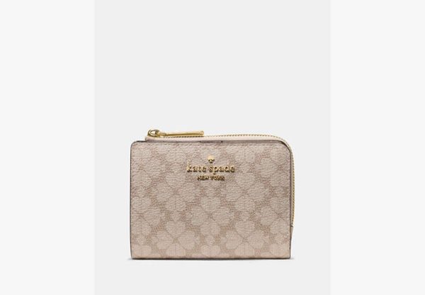 Kate Spade Small L-Zip Wallet Dark Beige Multi - Preorder