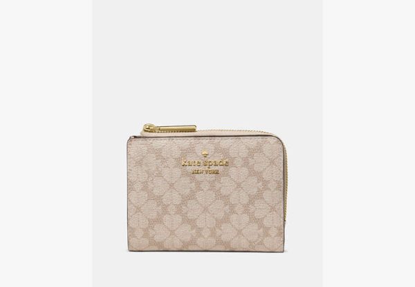 Kate Spade Small L-Zip Wallet Dark Beige Moon Dust - Preorder