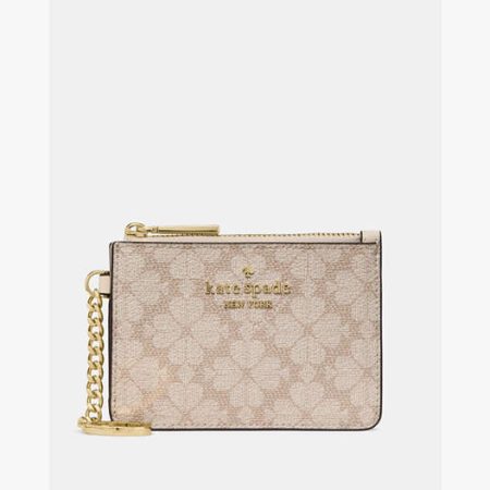 Kate Spade Key Ring Card Holder Dark Beige Moon Dust - Preorder