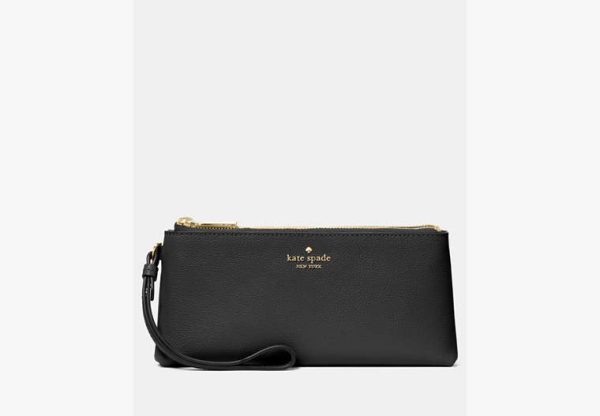 Kate Spade Wren Medium Double Zip Wristlet Black - Preorder