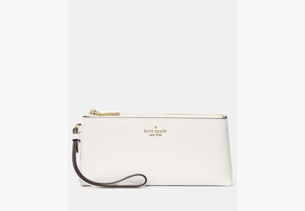 Kate Spade Wren Medium Double Zip Wristlet Meringue - Preorder