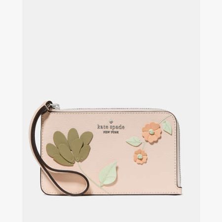 Kate Spade Lucy Small L-Zip Wristlet Fresh Peach Multi - Preorder