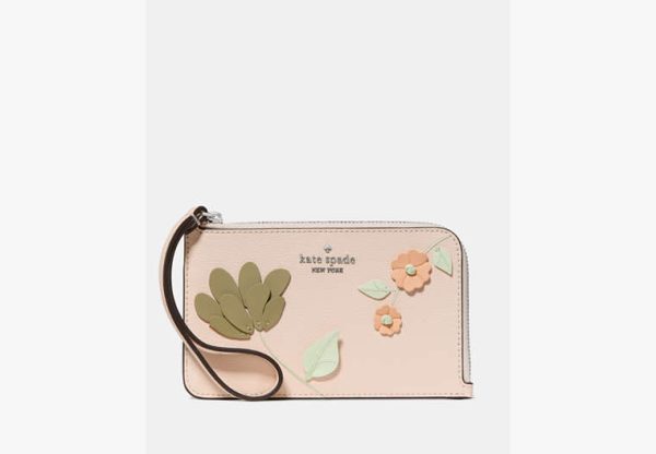 Kate Spade Lucy Small L-Zip Wristlet Fresh Peach Multi - Preorder