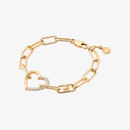 Michael Kors Pave Heart Curb-Link Bracelet