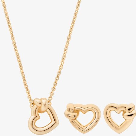 Michael Kors Knotted Heart Necklace and Earrings Gift Set