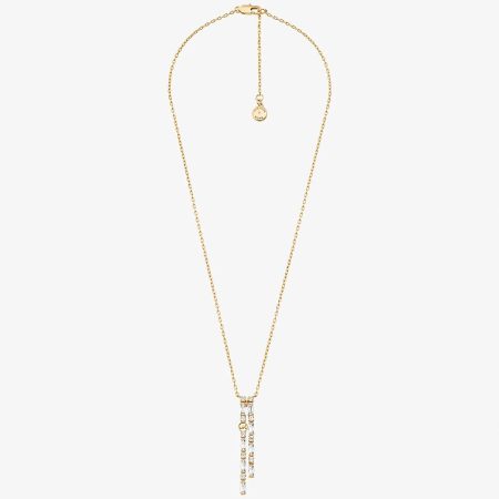 Michael Kors Pave Baguette Drop Necklace