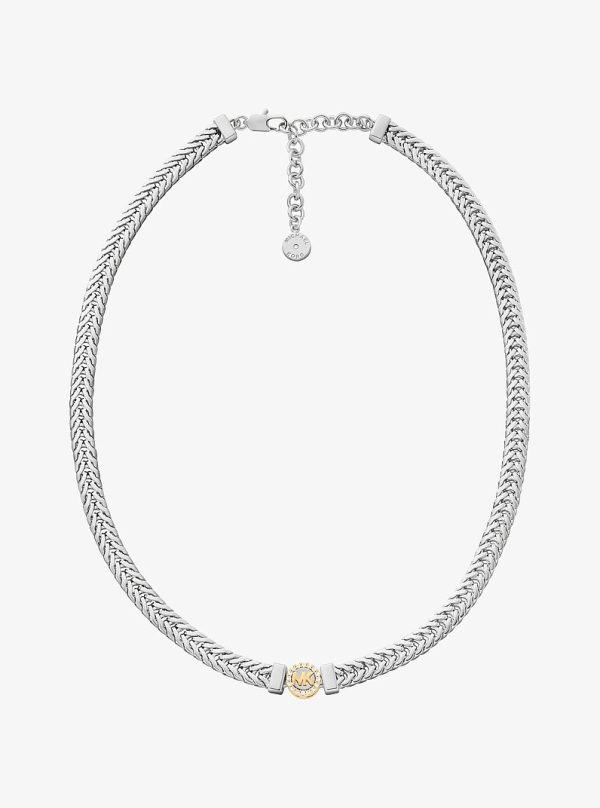 Michael Kors Pave Logo Foxtail Chain Necklace