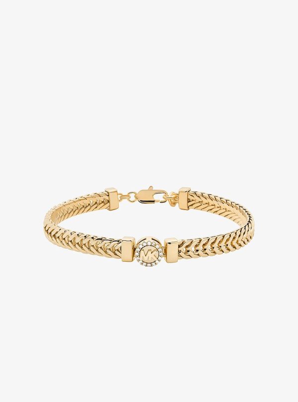 Michael Kors Pave Logo Foxtail Chain Bracelet