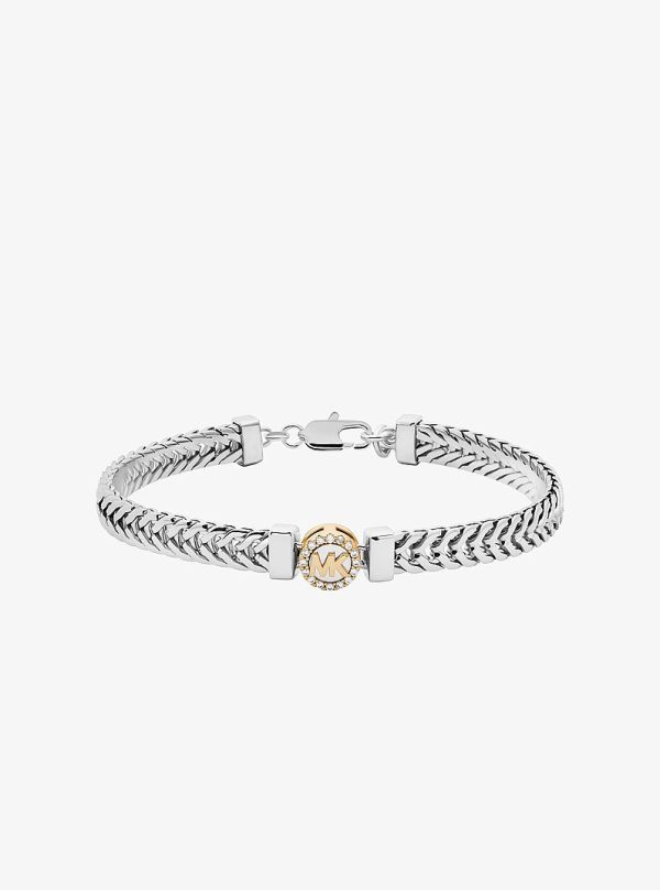 Michael Kors Pave Logo Foxtail Chain Bracelet