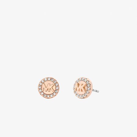 Michael Kors Pave Logo Stud Earrings