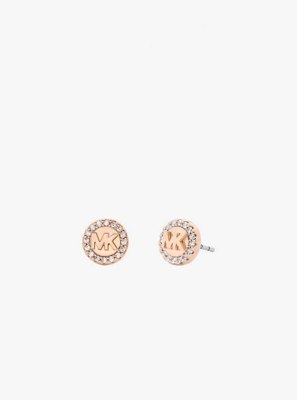 Michael Kors Pave Logo Stud Earrings