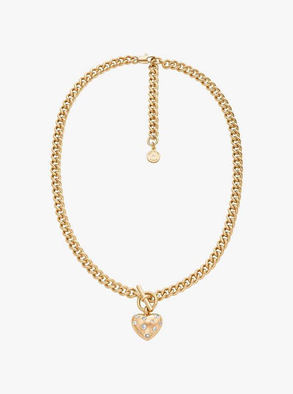 Michael Kors Pave Heart Charm Necklace