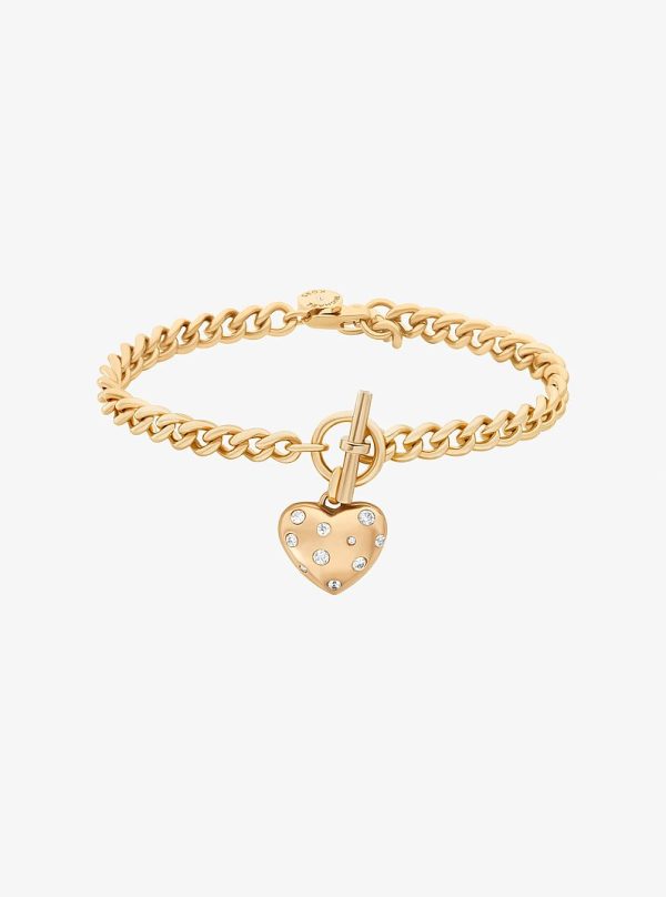 Michael Kors Pave Heart Charm Bracelet