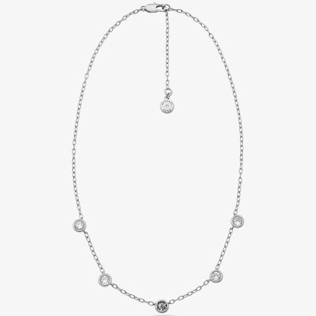 Michael Kors Logo Bezeled Pave Necklace