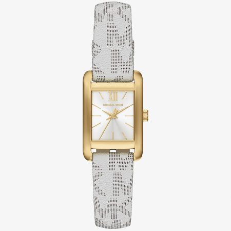 Michael Kors Mini Monroe Gold-Tone and Logo Strap Watch