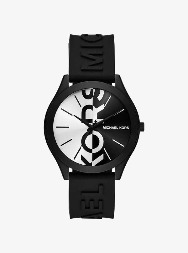 Michael Kors Oversized Aspyn Stainless Steel and Silicone Strap Watch