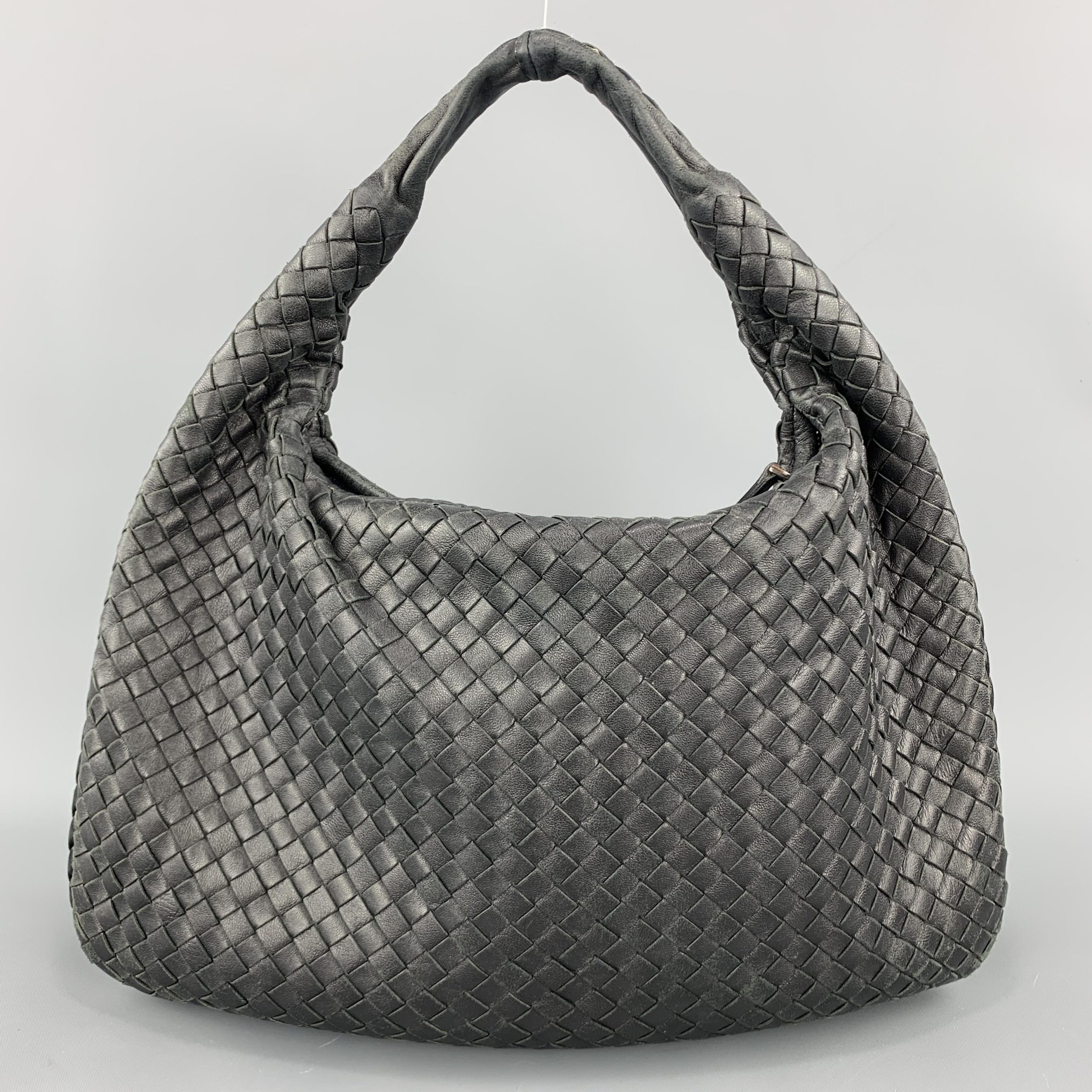 Bottega Veneta Jodie Intrecciato Woven Leather Hobo Bag Black 2026