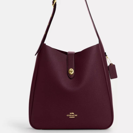 Coach Hadley Large Shoulder Bag Brass/Dark Wine