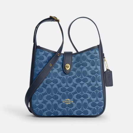 Coach Lana Shoulder Bag In Signature Denim Brass/Denim - Ready Stock US