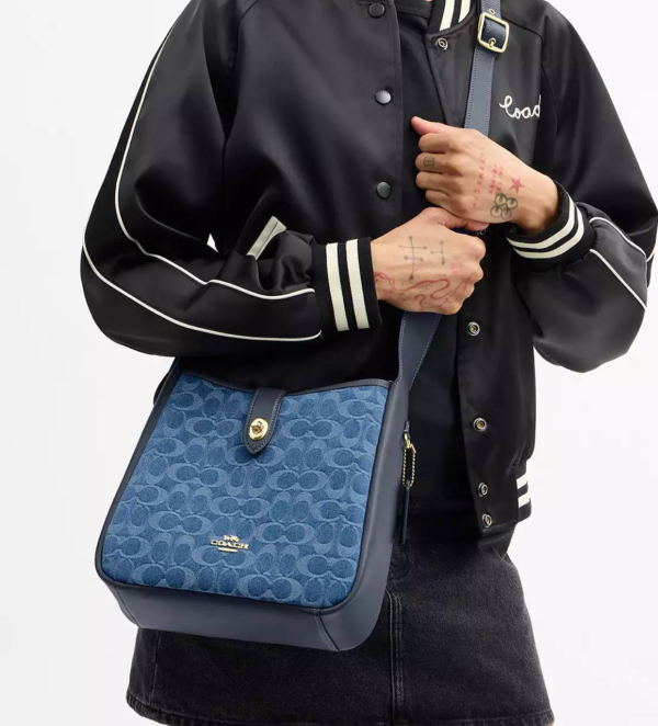 Coach Lana Shoulder Bag In Signature Denim Brass/Denim