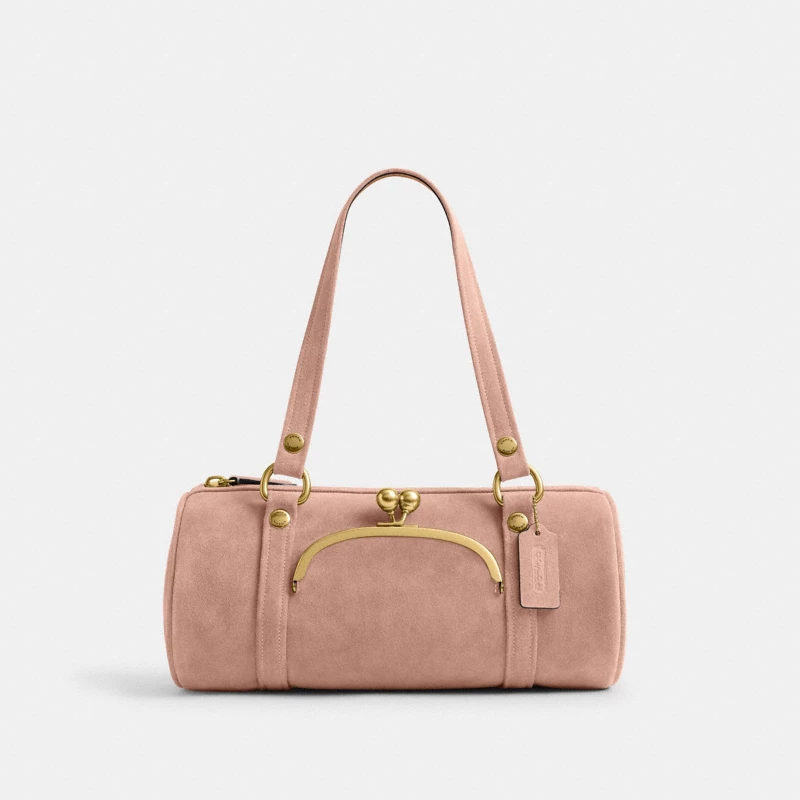 Coach Denim Kisslock Barrel Shoulder Bag blue vintage 2025