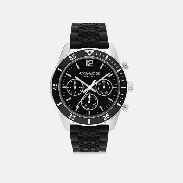 Coach Cole Chronograph Watch 44mm Black - Preorder