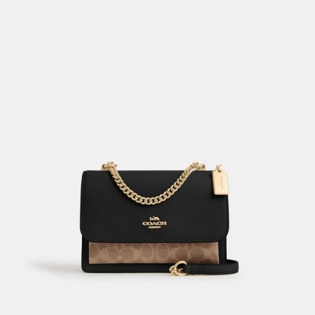 Coach Klare Crossbody Bag In Signature Canvas Gold/Tan/Black Multi - Ready Stock US