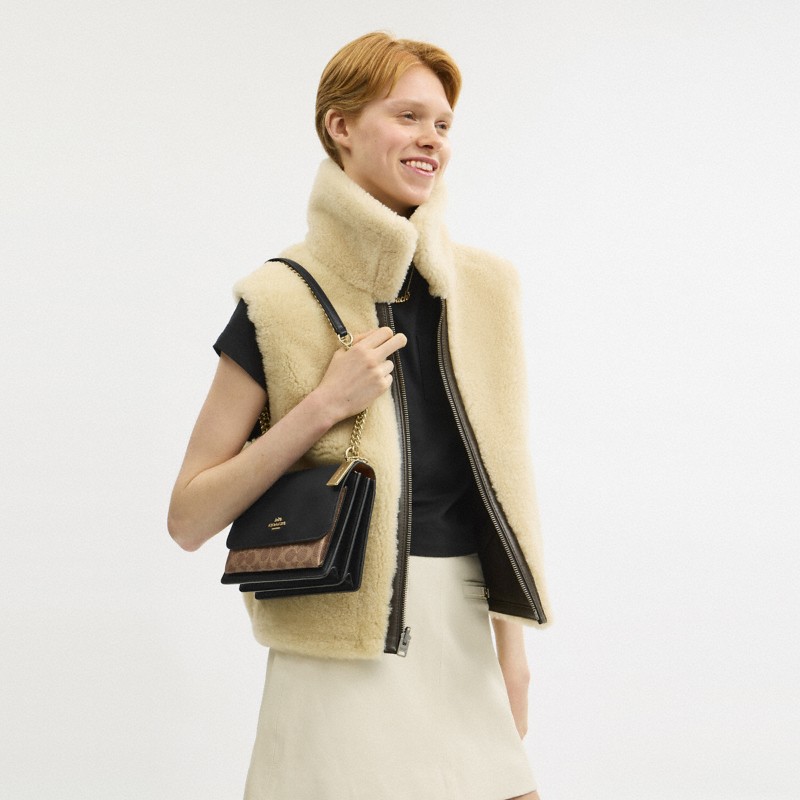 Coach Klare Crossbody Bag In Signature Canvas Gold/Tan/Black Multi - Ready Stock US - Image 2