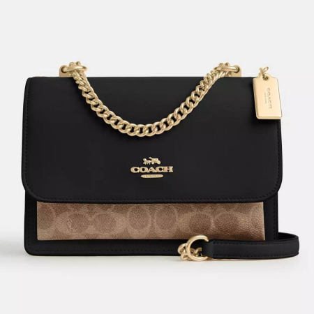 Coach Klare Crossbody Bag In Signature Canvas Gold/Tan/Black Multi - Ready Stock US