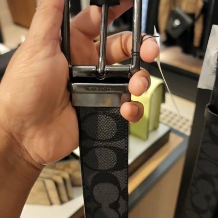 Coach Boxed Plaque And Harness Buckle Cut-To-Size Reversible Belt, 38 Mm Gunmetal/Charcoal/Black - Preorder