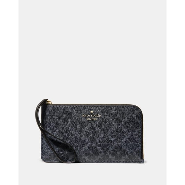 Kate Spade Lucy Spade Flower Medium L-Zip Wristlet