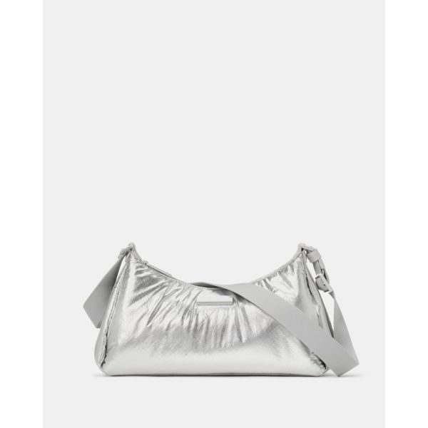 Kate Spade Carter Metallic Fabric Small Shoulder Bag Silver