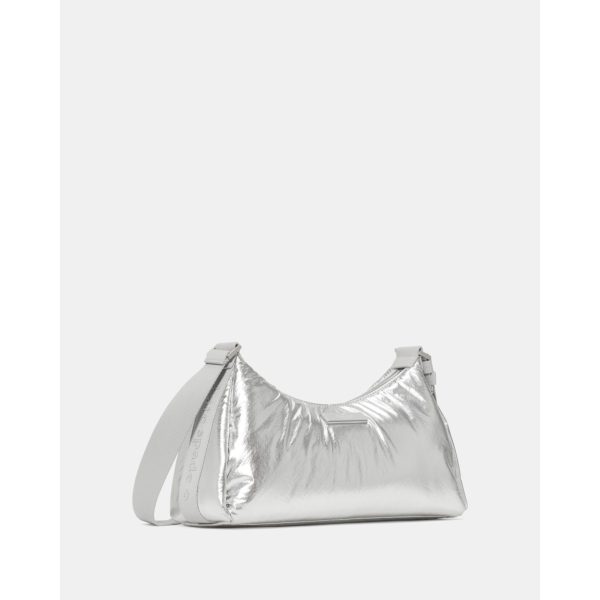 Kate Spade Carter Metallic Fabric Small Shoulder Bag Silver