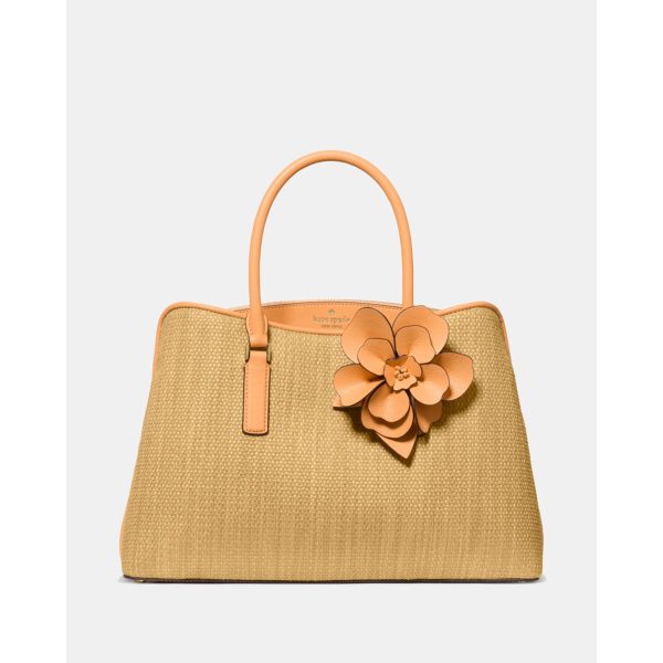 Kate Spade Thompson Street Straw Satchel Bag With Charm