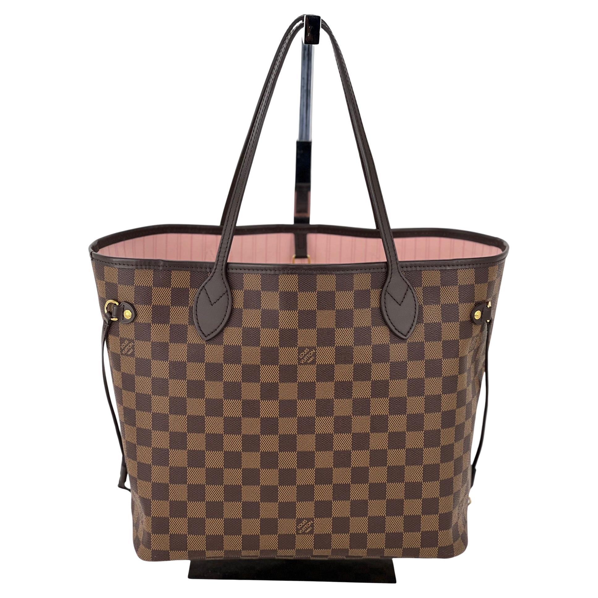 Louis Vuitton Neverfull MM Damier Ebene brown canvas tote bag 2024